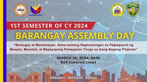 barangay assembly 2024 tarpaulin layout editable|Conduct of Barangay Assembly For The 1ST Semester of .